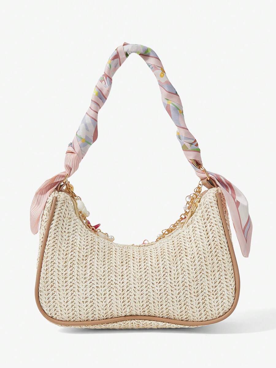 ROMWE Fairycore Summer Beach Starfish Series Woven Shoulder Bag