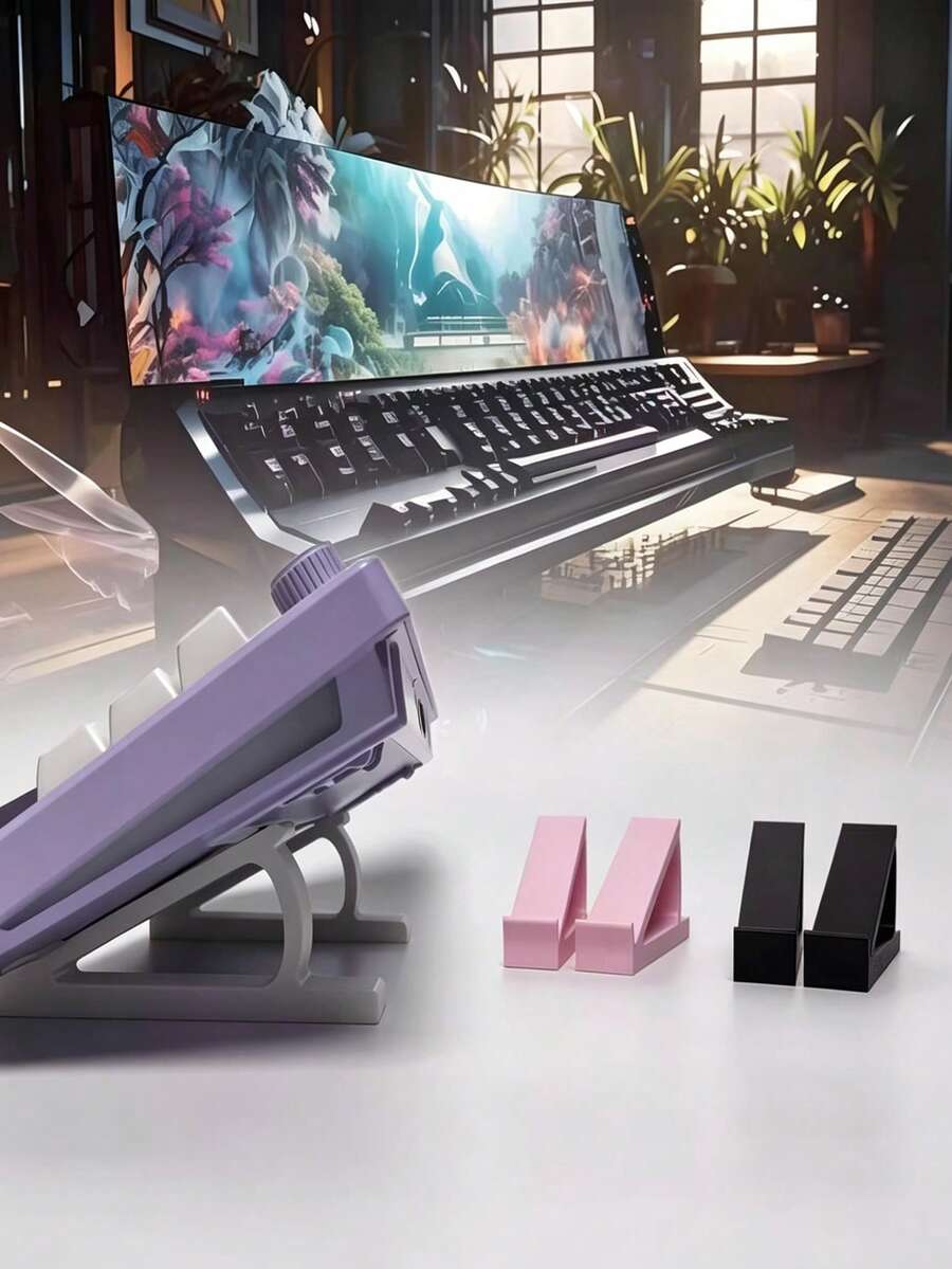2pcs/Set Sleek Keyboard Stand With Ergonomic Angle