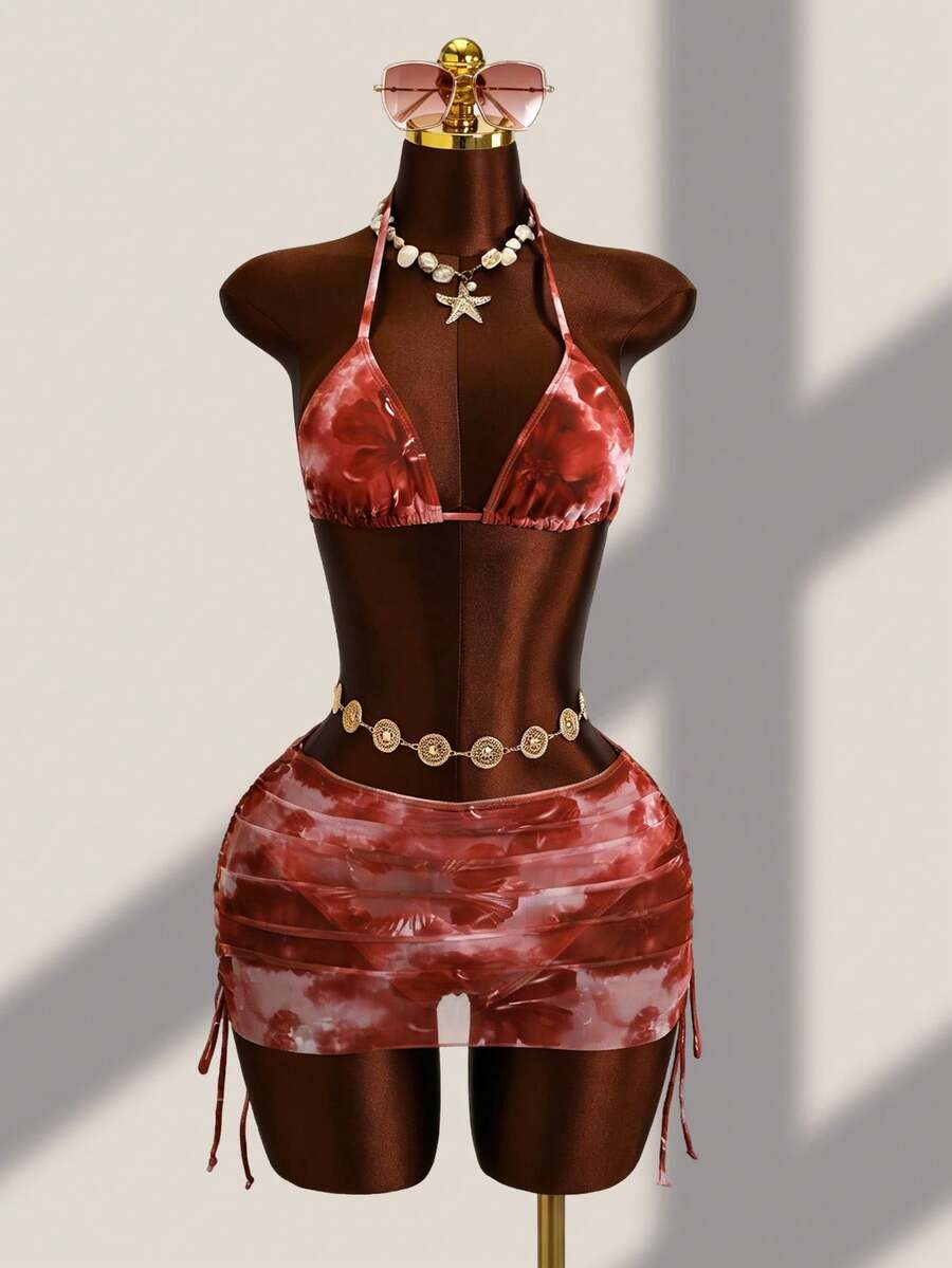 Tie Side Bikini 3-Piece Swimwear For Women