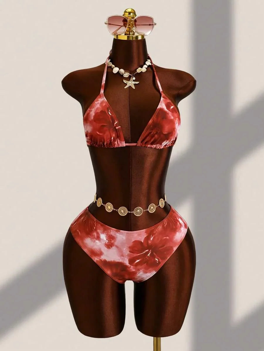 Tie Side Bikini 3-Piece Swimwear For Women
