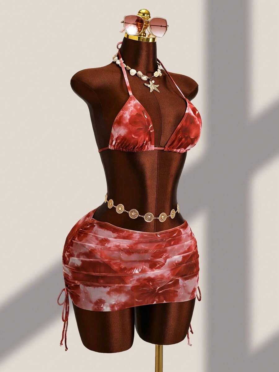 Tie Side Bikini 3-Piece Swimwear For Women