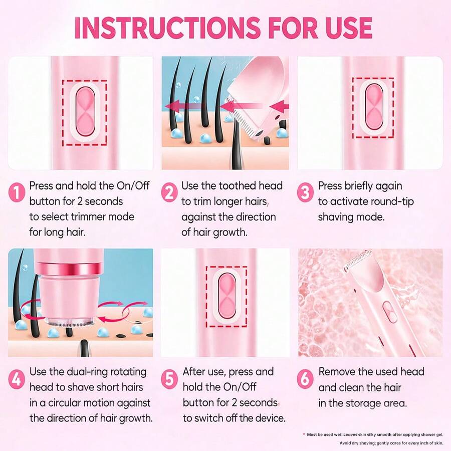 2 In 1 Women Electric Razor & Bikini Trimmer