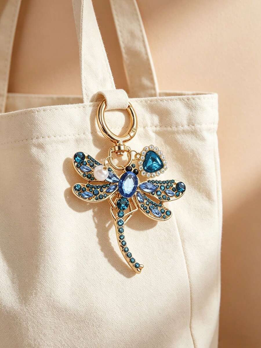 Zinc Alloy Turtle Pendant Keychain With Pearl