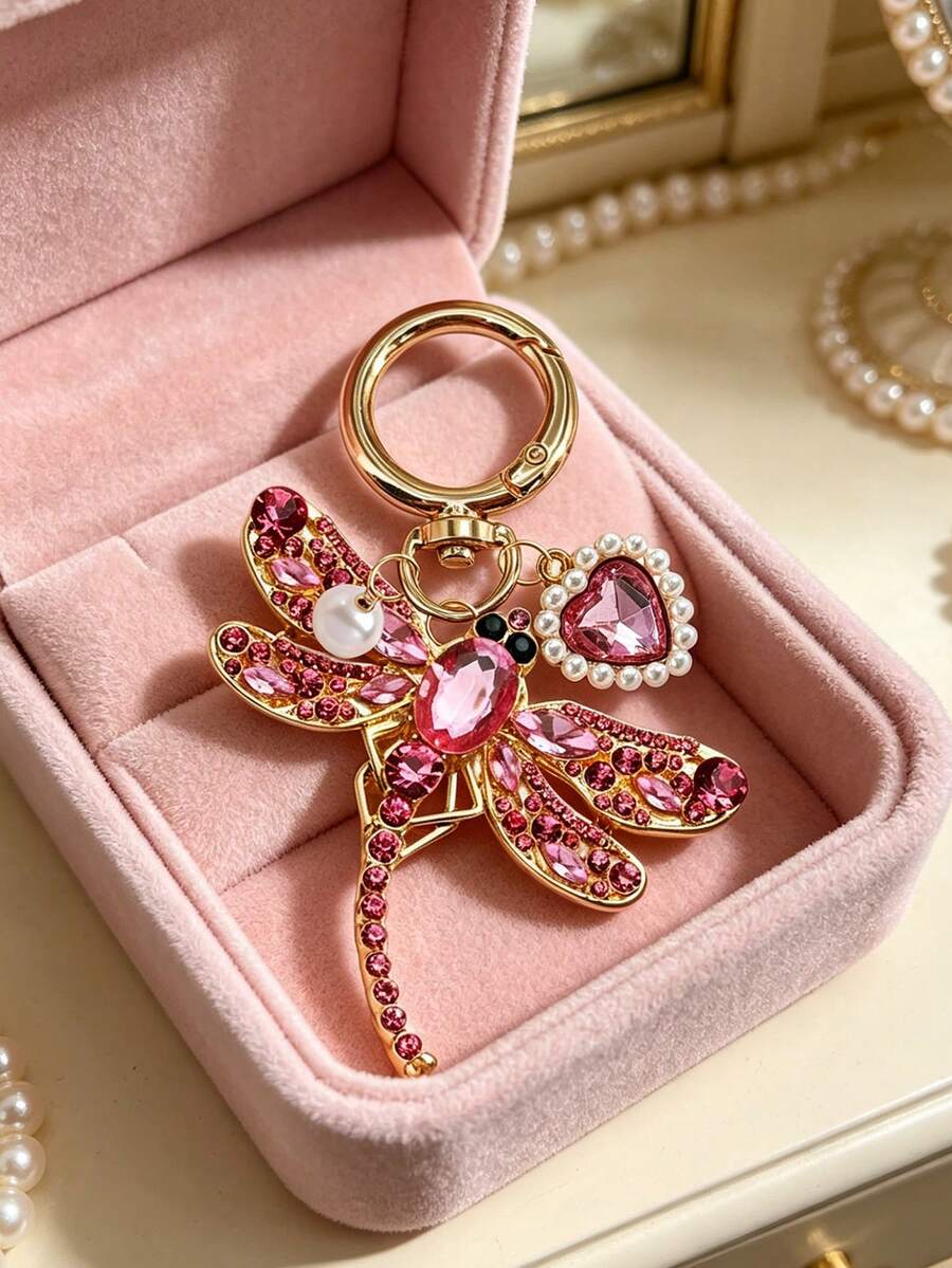 Zinc Alloy Turtle Pendant Keychain With Pearl