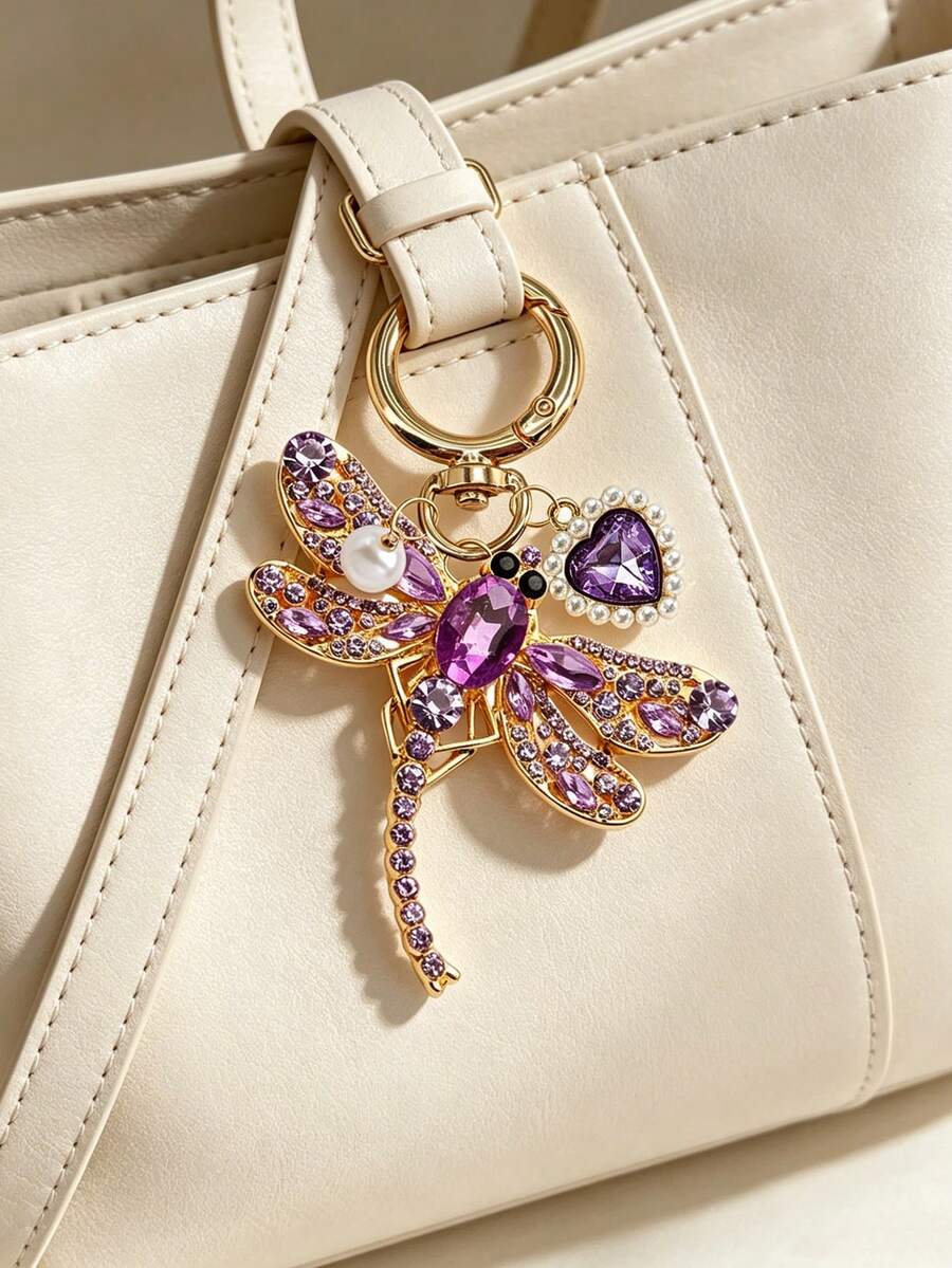 Zinc Alloy Turtle Pendant Keychain With Pearl
