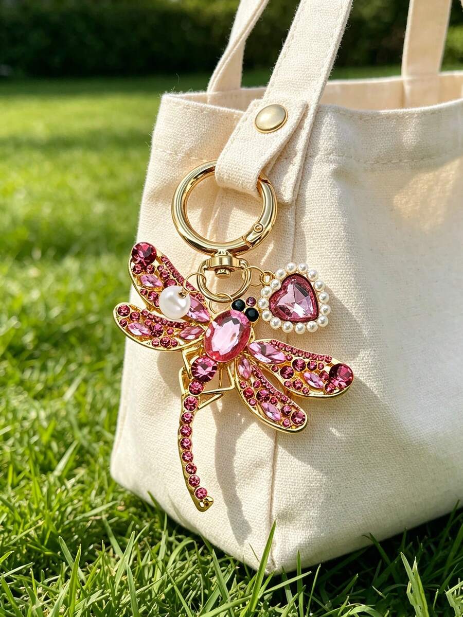 Zinc Alloy Turtle Pendant Keychain With Pearl