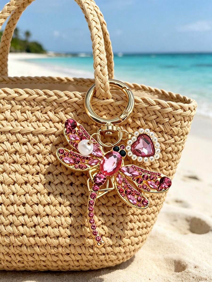 Zinc Alloy Turtle Pendant Keychain With Pearl