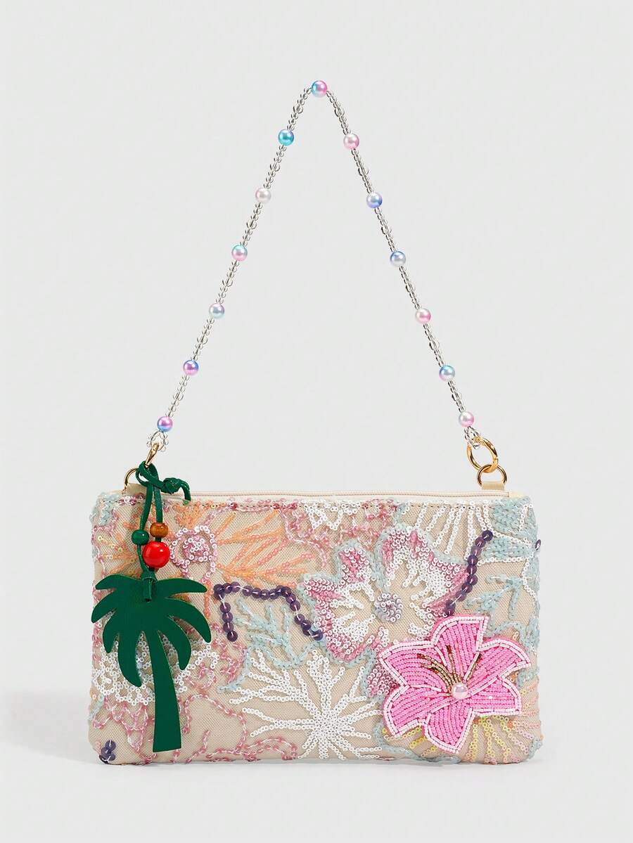 ROMWE Fairycore Resort Style Starfish Shell Decor Straw Bag