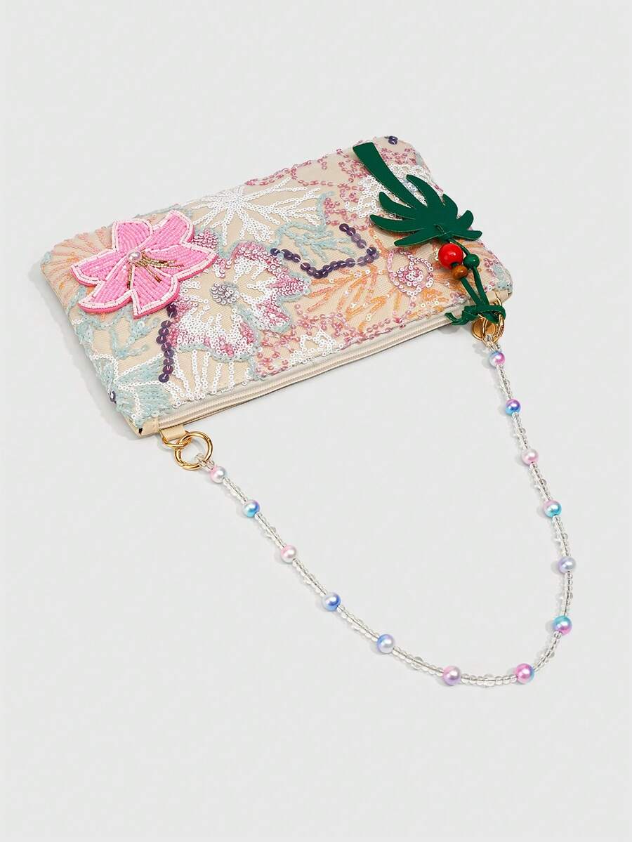 ROMWE Fairycore Resort Style Starfish Shell Decor Straw Bag
