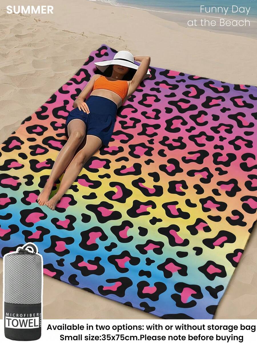 Blue Shell Print Beach Towel, Swimming Towel