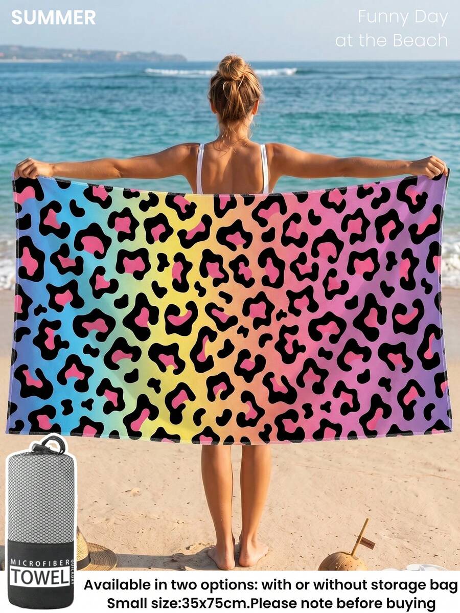 Blue Shell Print Beach Towel, Swimming Towel