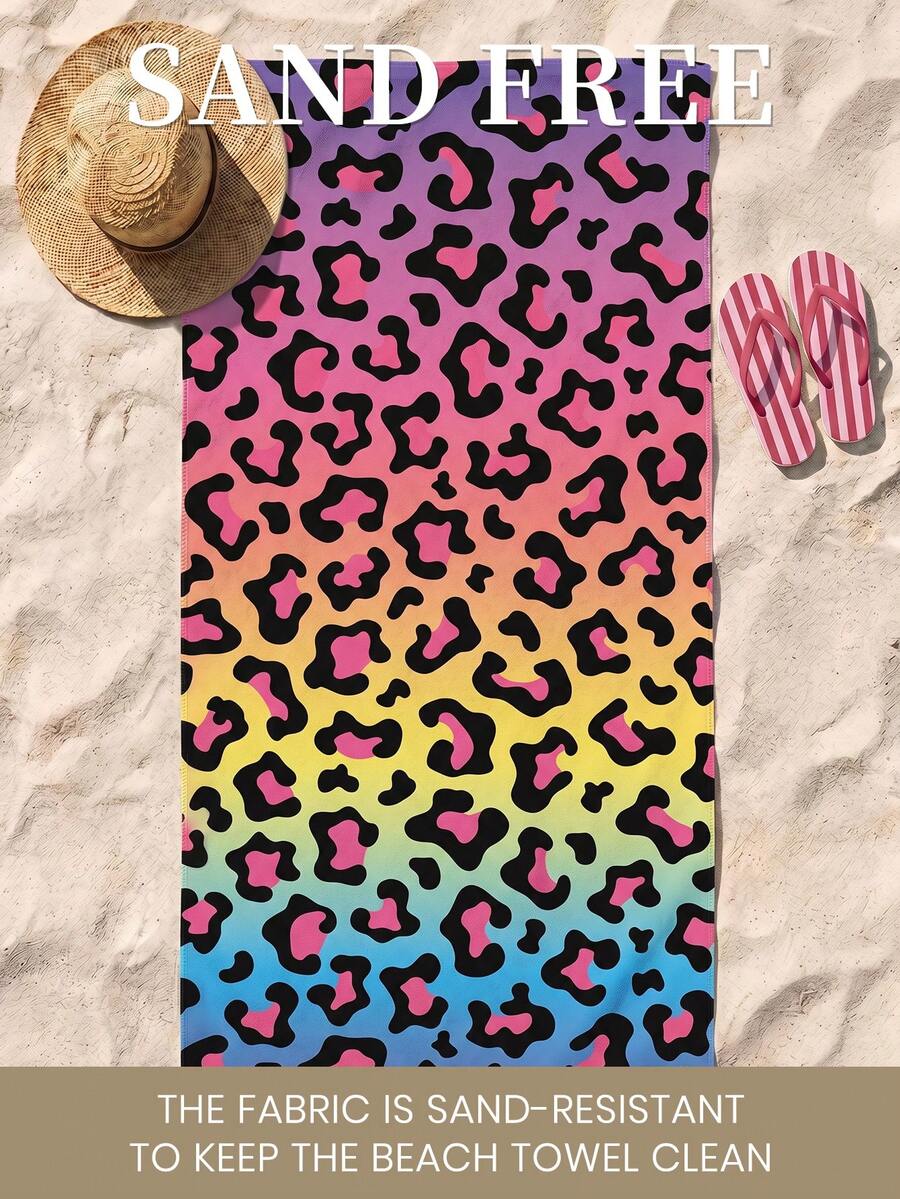 Blue Shell Print Beach Towel, Swimming Towel