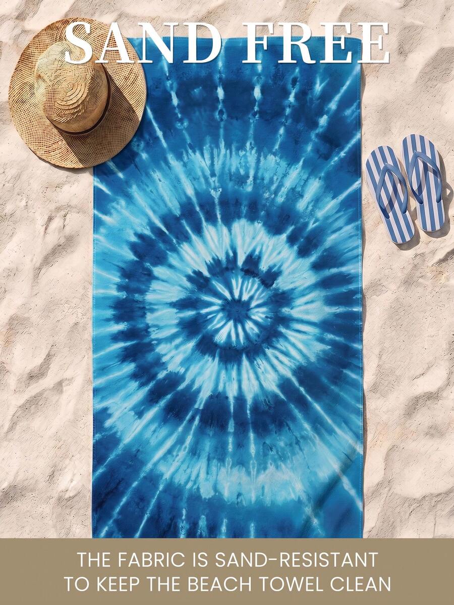 Blue Shell Print Beach Towel, Swimming Towel