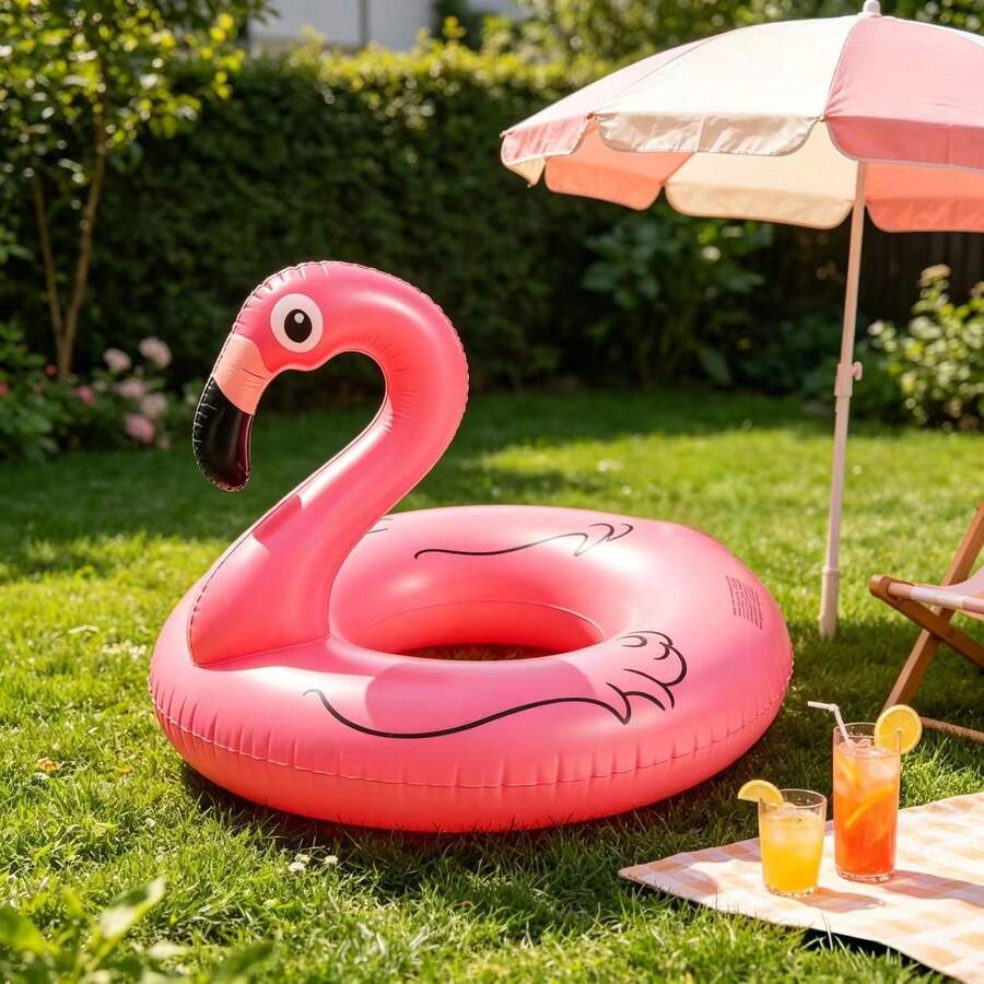 Flamingo-Shaped Inflatable Swimming Ring