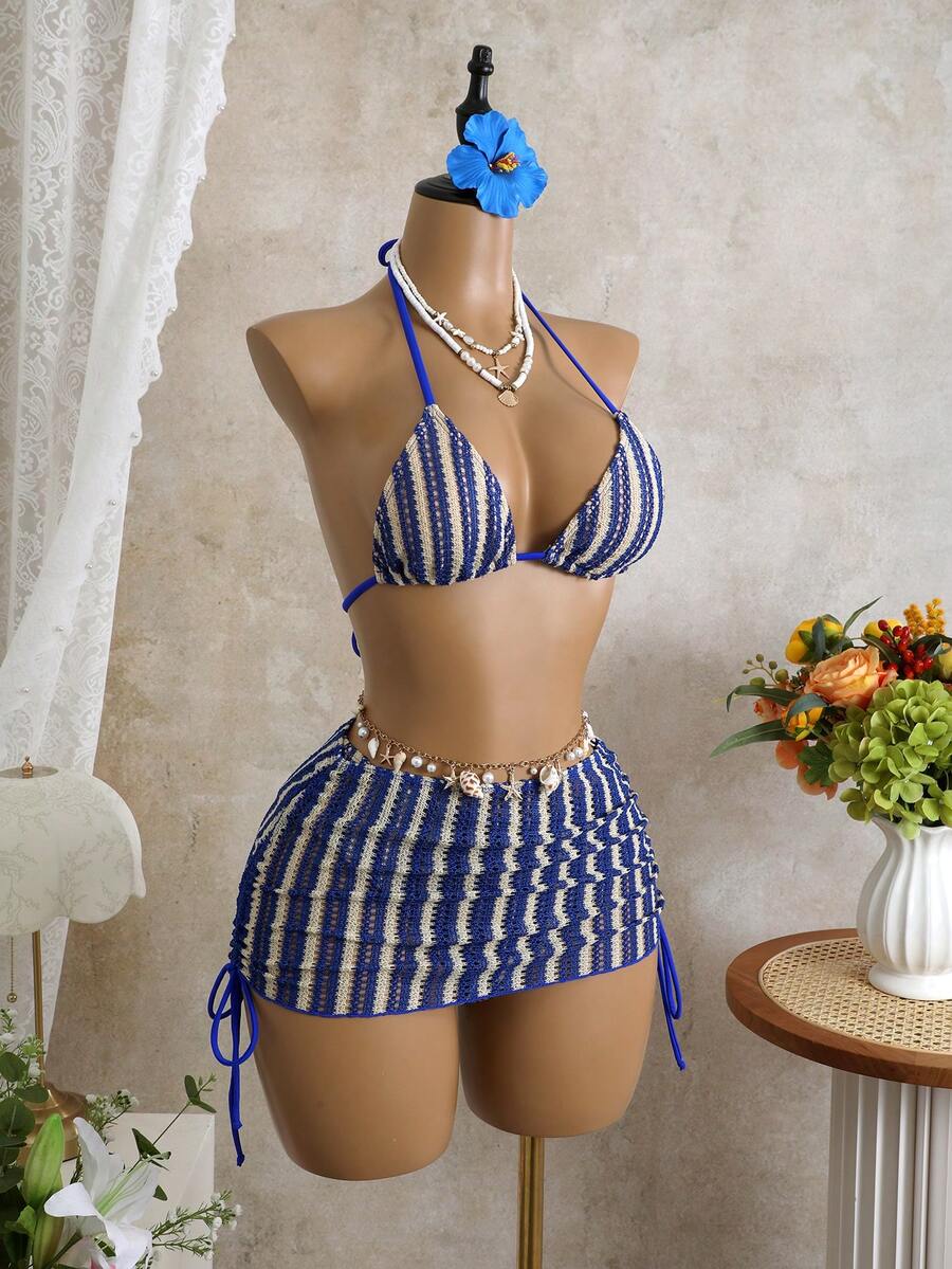 Tie Side Bikini 3-Piece Swimwear For Women