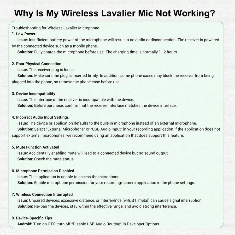 Updated Wireless Lavalier Microphone 2 Pack For IOS & Android