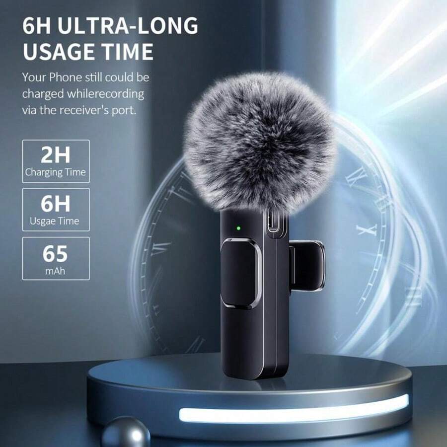 Updated Wireless Lavalier Microphone 2 Pack For IOS & Android