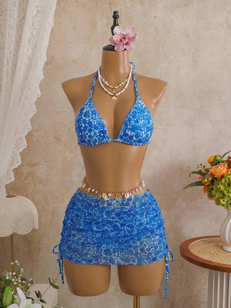 Tie Side Bikini 3-Piece Swimwear For Women