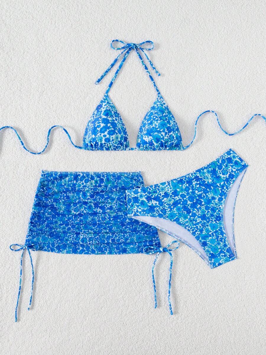 Tie Side Bikini 3-Piece Swimwear For Women