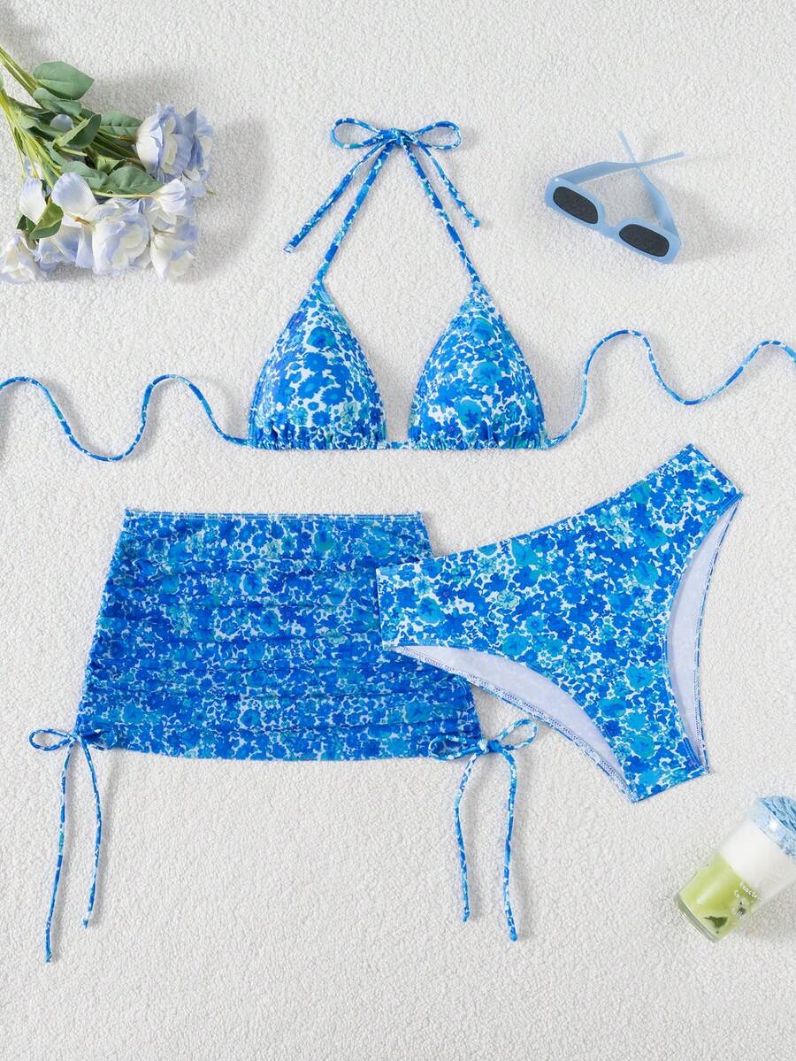 Tie Side Bikini 3-Piece Swimwear For Women