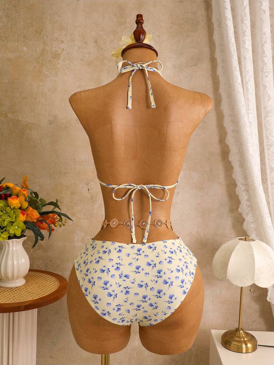 Tie Side Bikini 3-Piece Swimwear For Women