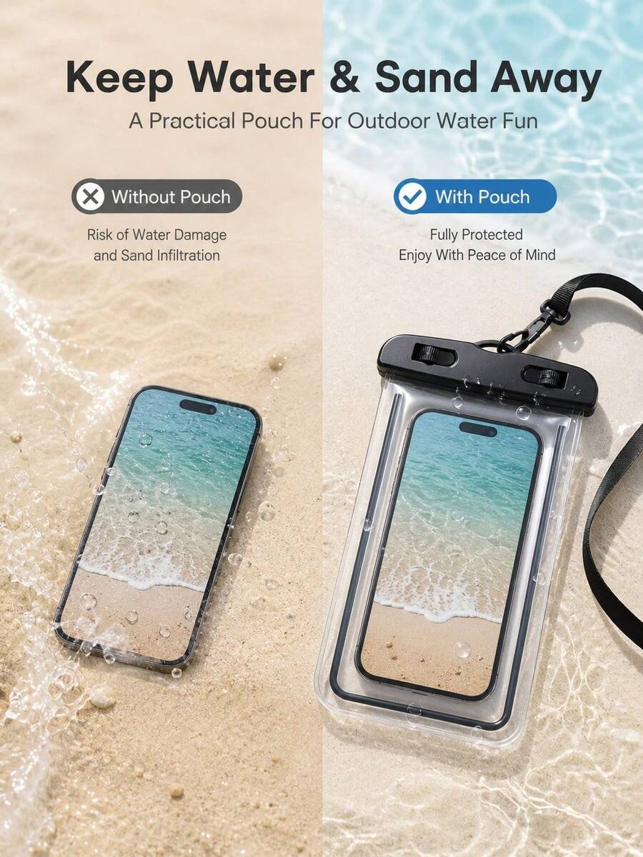 PVC Waterproof Phone Pouch With Lanyard