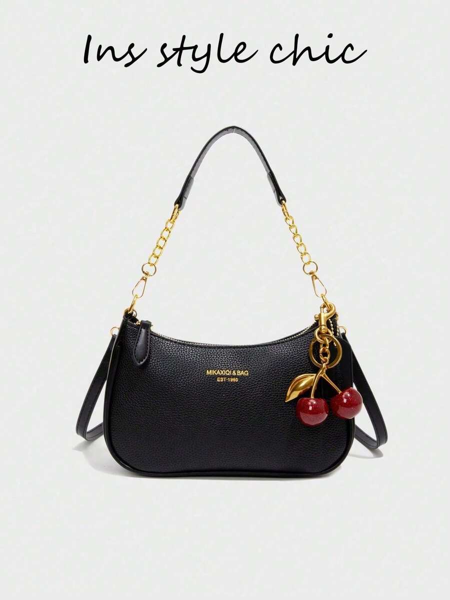 White Ladies' Shoulder Bag Made Of PU Material