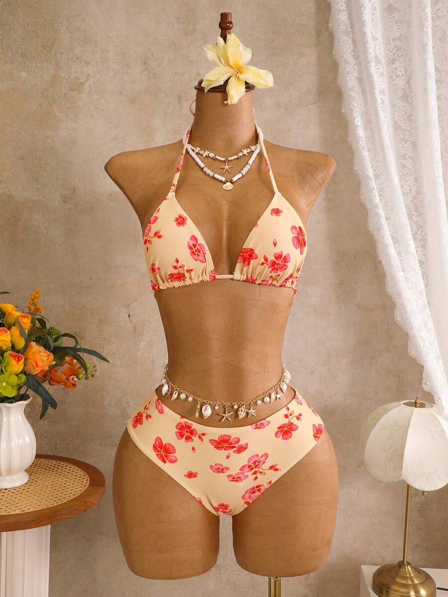 Tie Side Bikini 3-Piece Swimwear For Women
