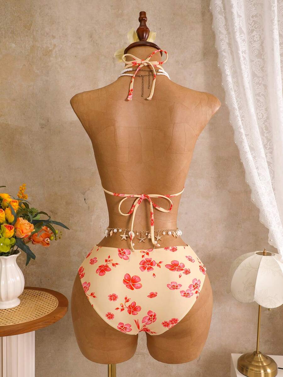 Tie Side Bikini 3-Piece Swimwear For Women