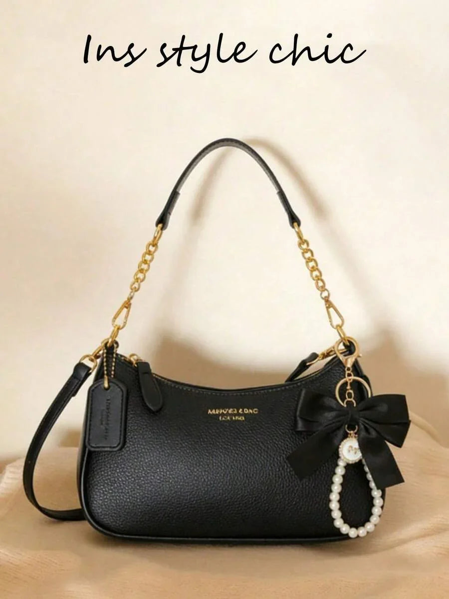 White Ladies' Shoulder Bag Made Of PU Material