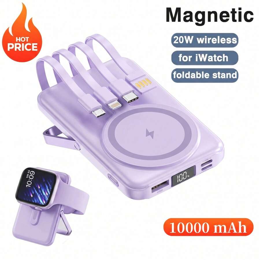 GAWFOLK Pink 10000mAh Power Bank With Stand