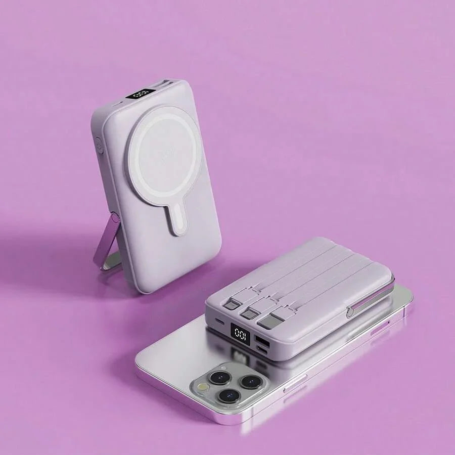 GAWFOLK Pink 10000mAh Power Bank With Stand