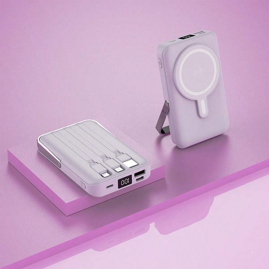 GAWFOLK Pink 10000mAh Power Bank With Stand