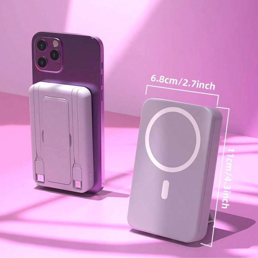 GAWFOLK Pink 10000mAh Power Bank With Stand