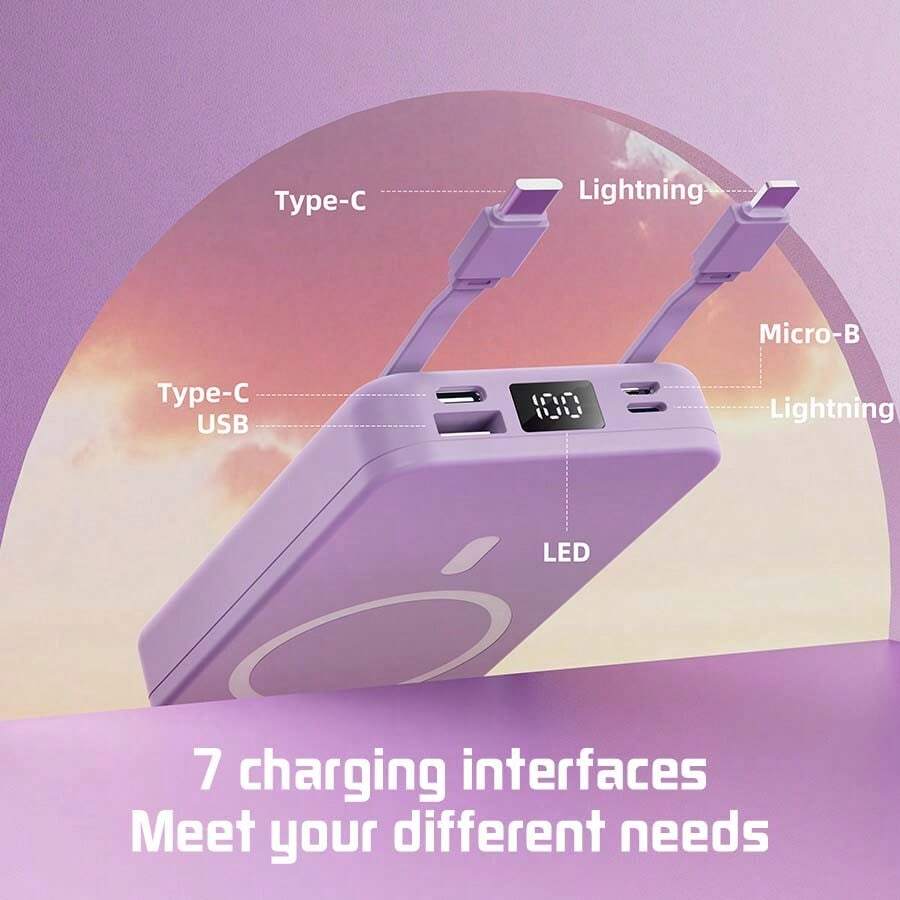 GAWFOLK Pink 10000mAh Power Bank With Stand