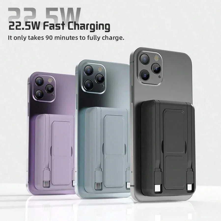 GAWFOLK Pink 10000mAh Power Bank With Stand