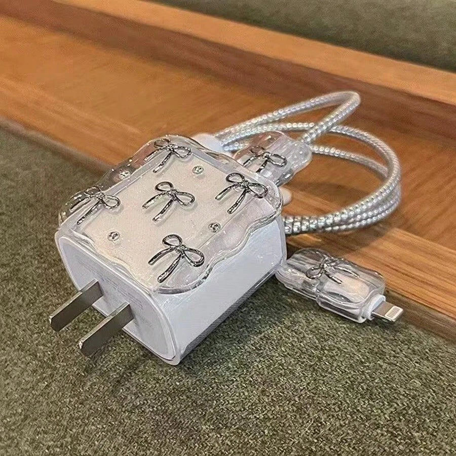 Pearl Design Charger Set, Includes Charging Cable Protector