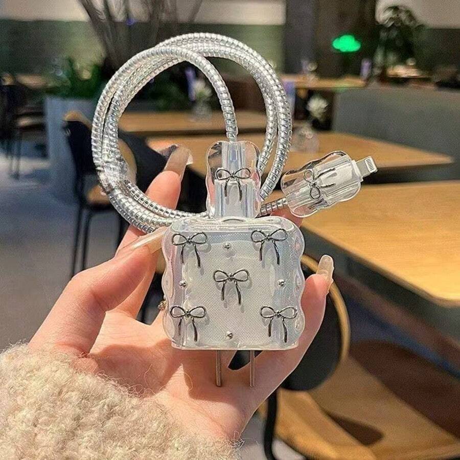 Pearl Design Charger Set, Includes Charging Cable Protector