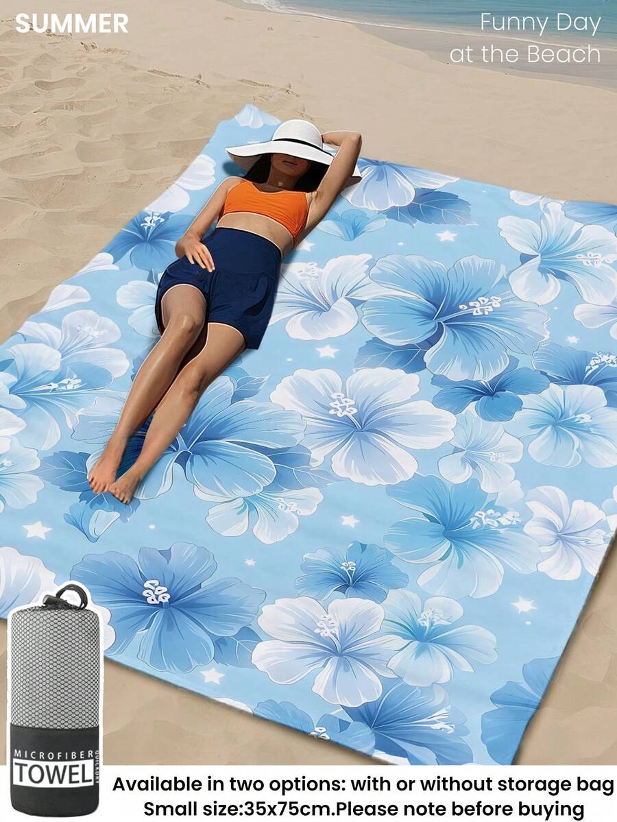 1pc Printed Beach Towel, Summer Fruit Pattern Swimwear