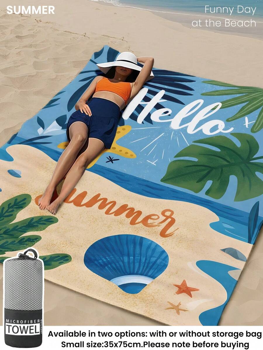 Printed Beach Towel, Flamingo Pattern Swimwear