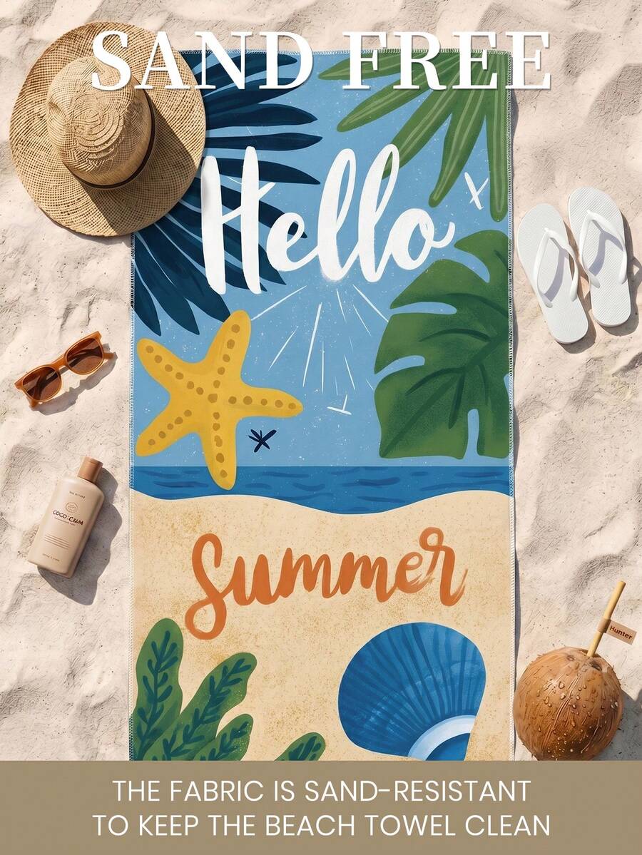 Printed Beach Towel, Flamingo Pattern Swimwear
