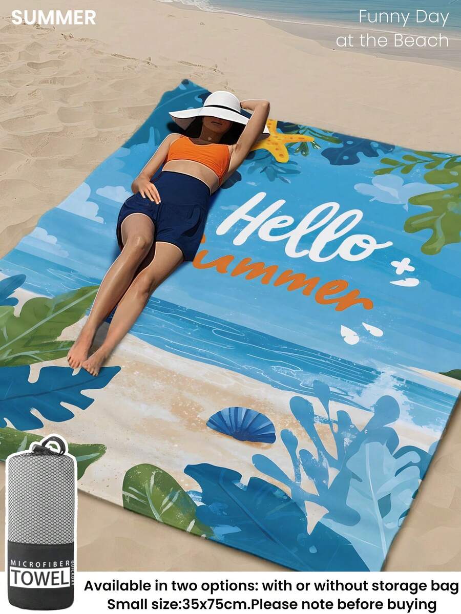 Printed Beach Towel, Flamingo Pattern Swimwear
