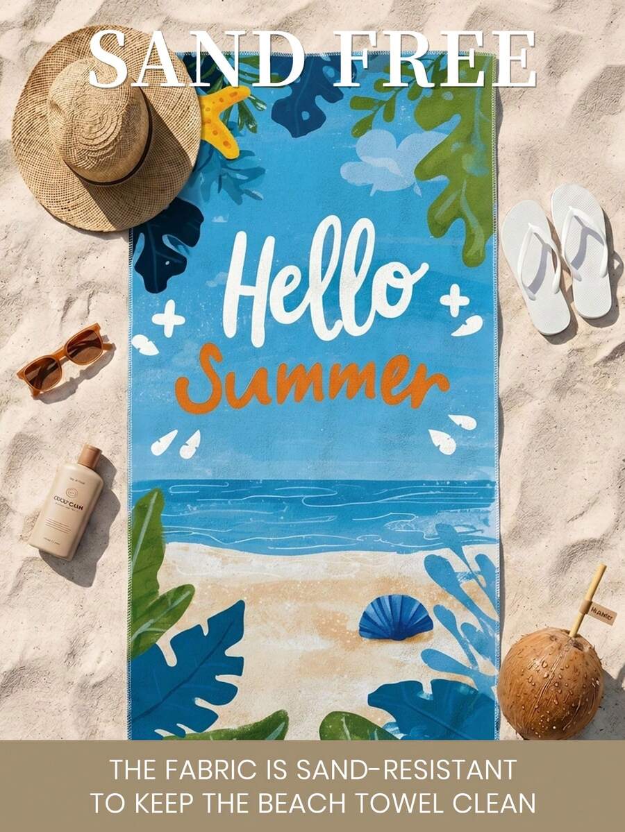 Printed Beach Towel, Flamingo Pattern Swimwear