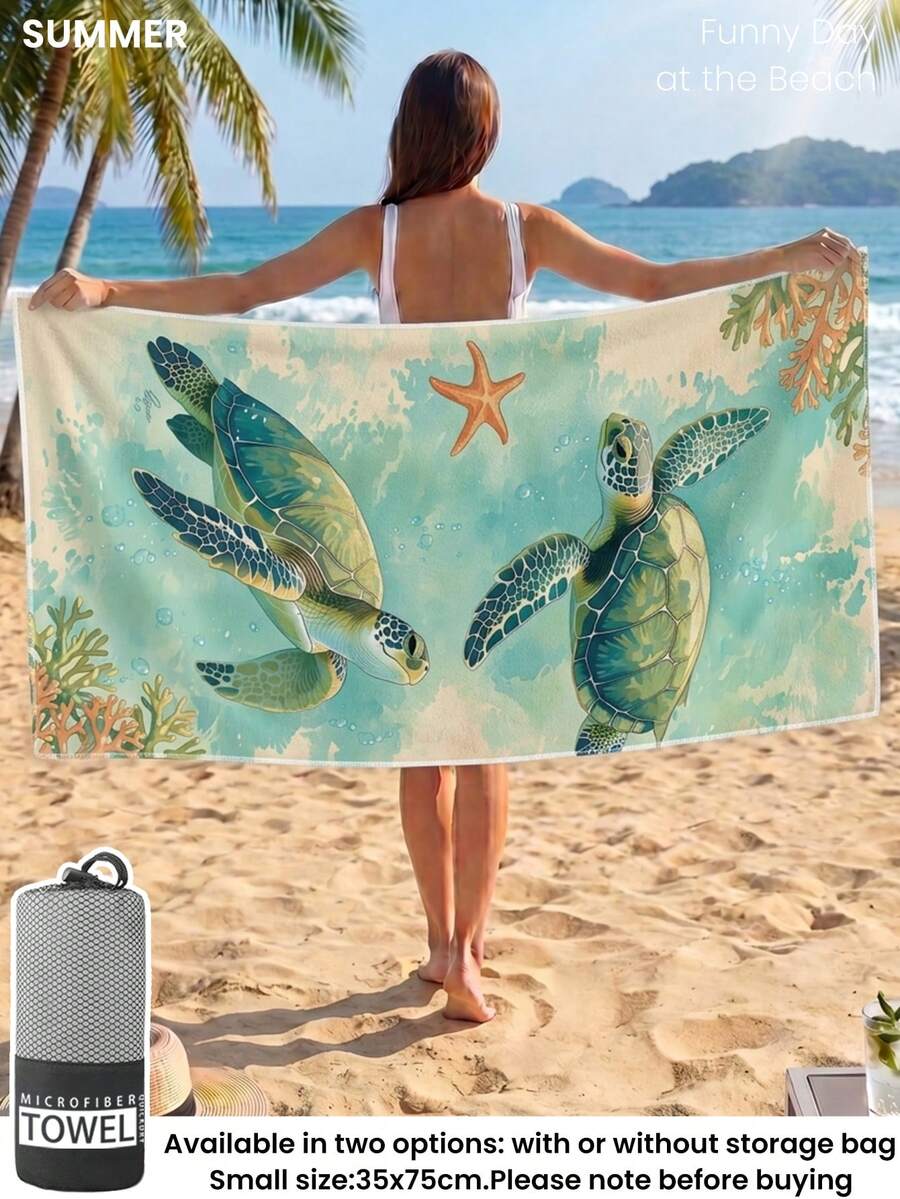 1pc Printed Beach Towel, Summer Fruit Pattern Swimwear