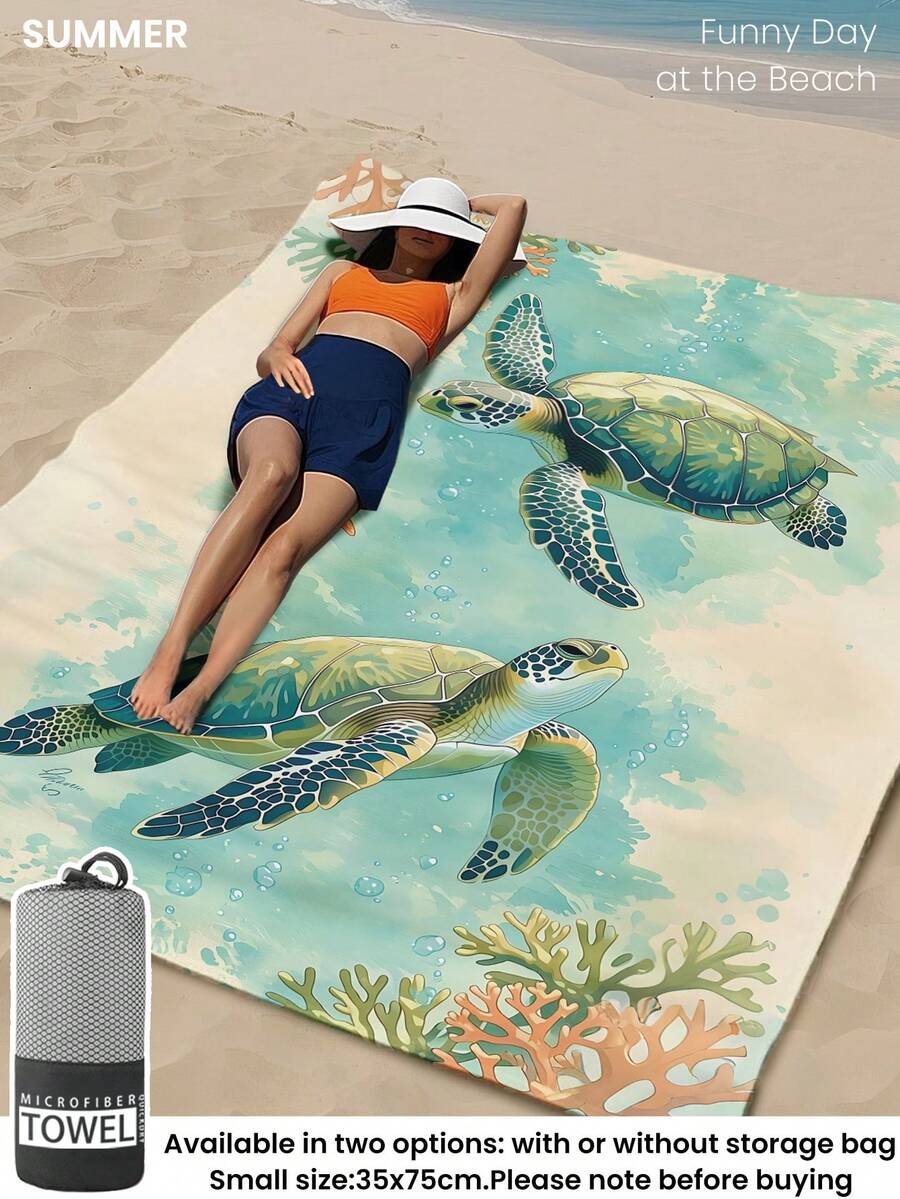 1pc Printed Beach Towel, Summer Fruit Pattern Swimwear