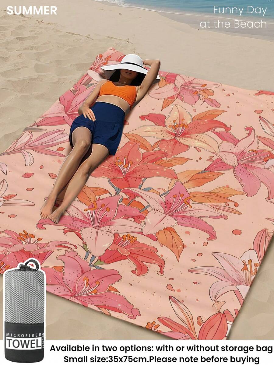 Printed Beach Towel, Flamingo Pattern Swimwear