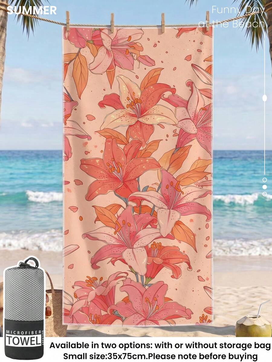 Printed Beach Towel, Flamingo Pattern Swimwear