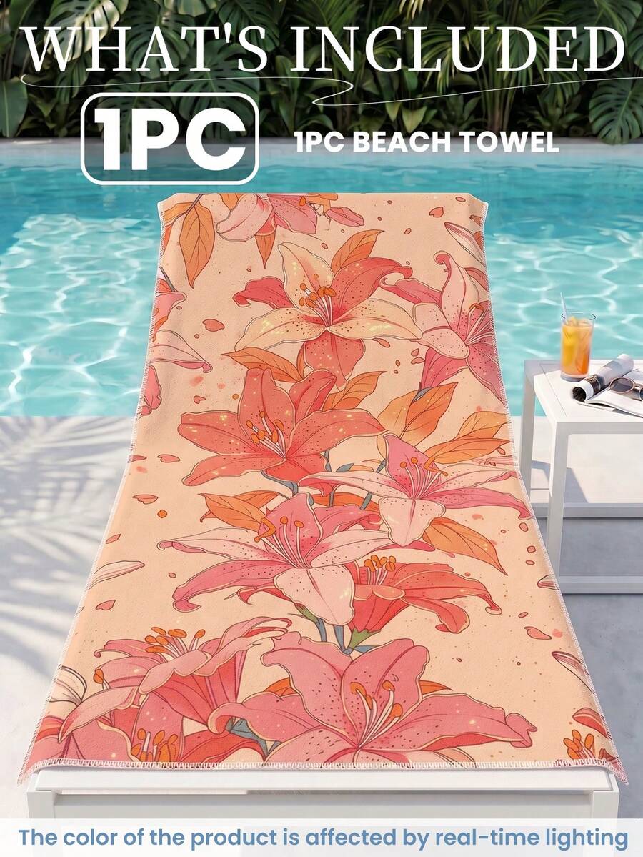 Printed Beach Towel, Flamingo Pattern Swimwear