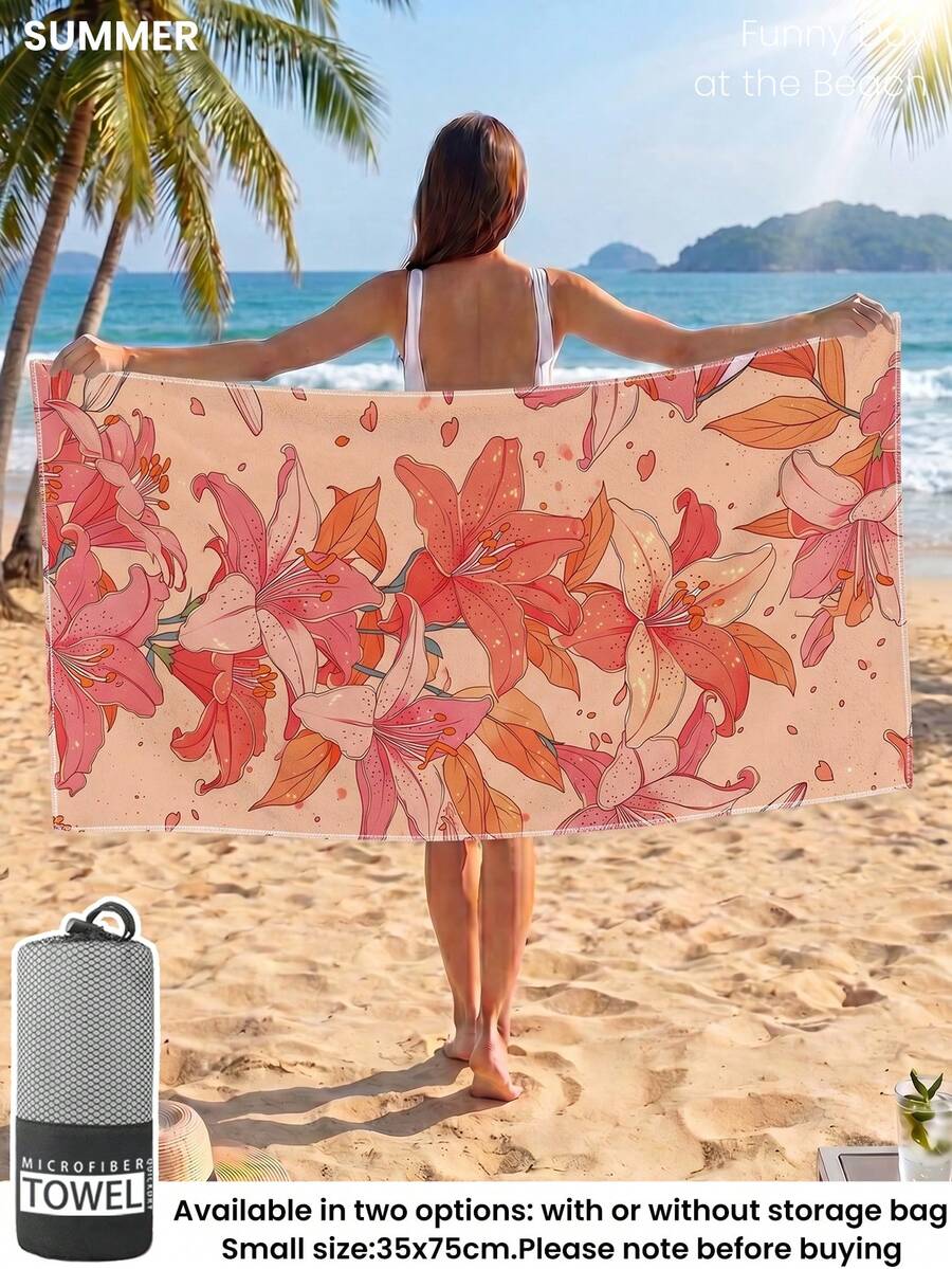 Printed Beach Towel, Flamingo Pattern Swimwear
