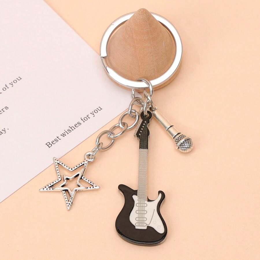 Guitar & Star Shaped Fashionable Keychain Bag